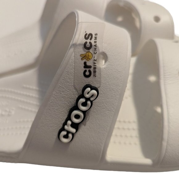 Crocs Unisex Sandals Men\'s Size 9 Women\'s Size 11 White & Jibbitz 206761-100 New main image 9